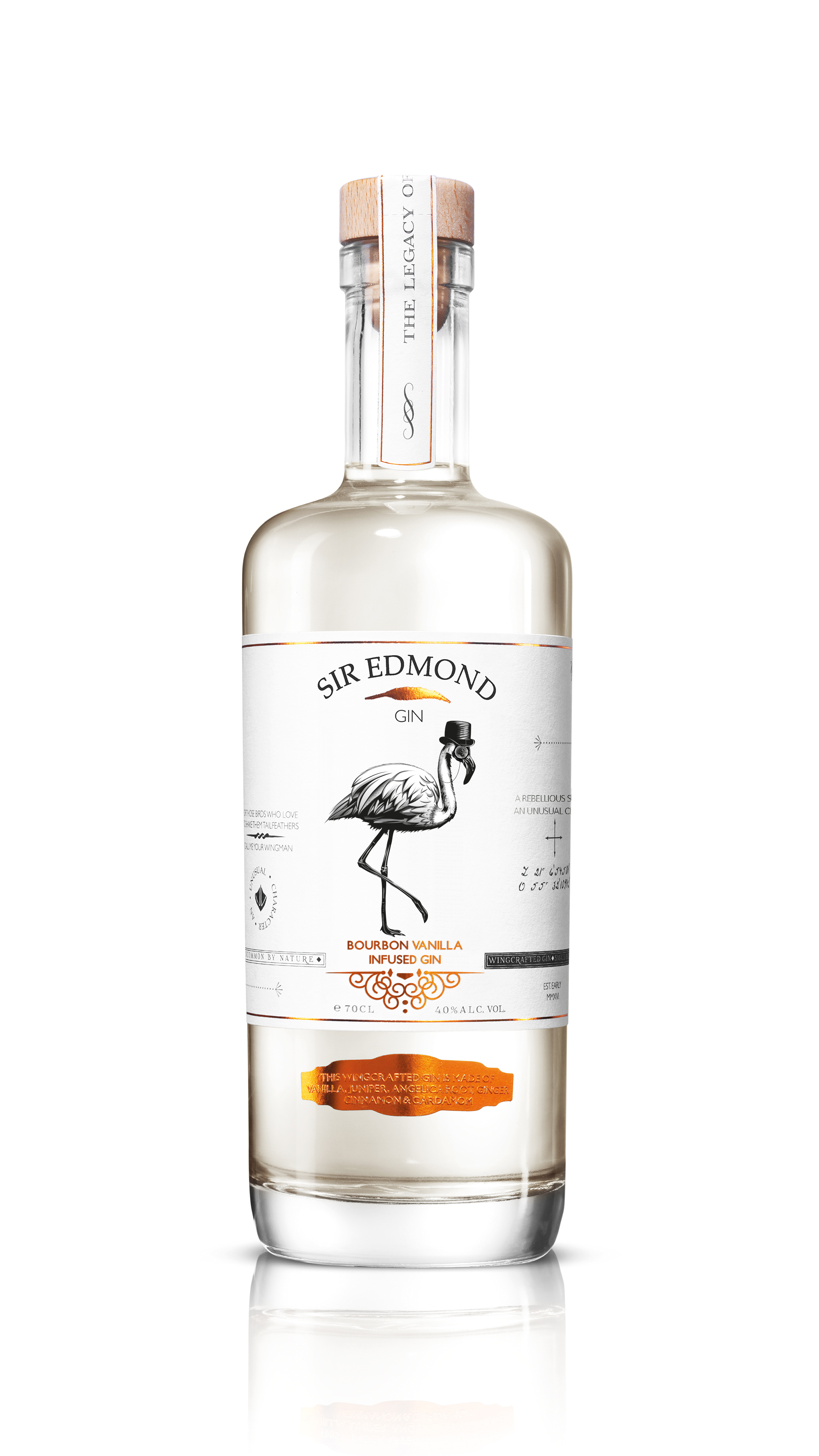 Sir Edmond Bourbon vanilla infused gin bottle
